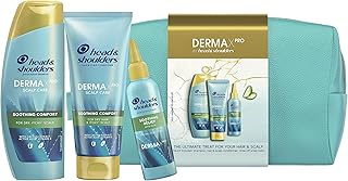 Head & Shoulders Gift Bag, Gifts for Women / Men - DERMAXPRO Anti Dandruff Shampoo and Conditioner Set + Itchy Scalp Treatment + Wash Bag 300ml/200ml/145ml