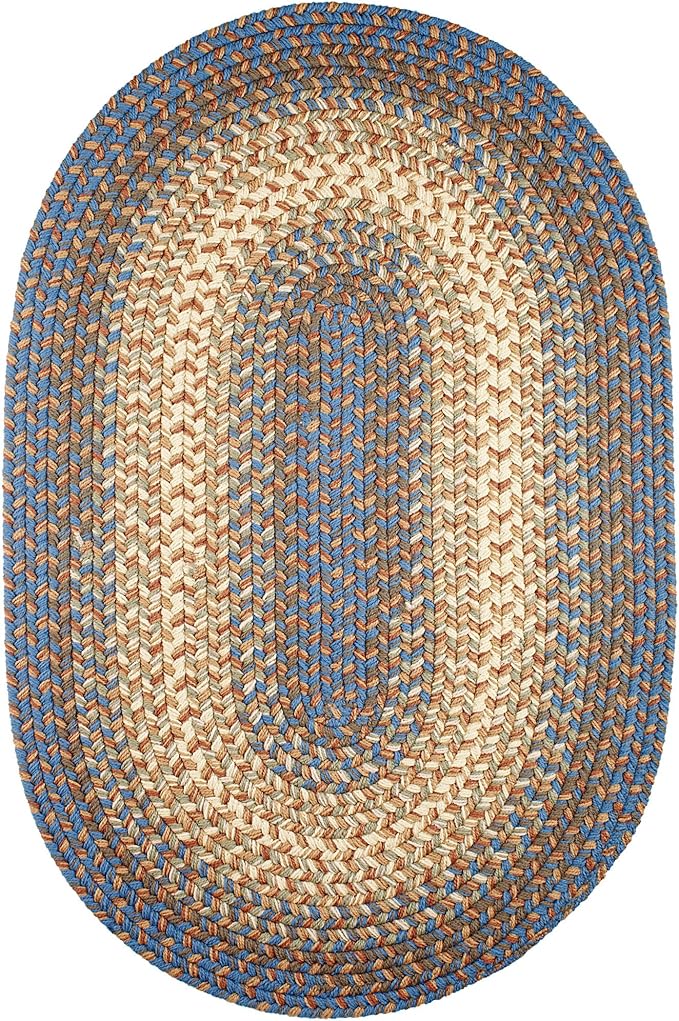 Super Area Rugs 5X8 Blue Oval Braided Rug Hartford