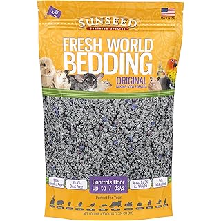 Sunseed 18220 Fresh World Bedding for Small Animals, Original Gray - 450 Cubic Inch