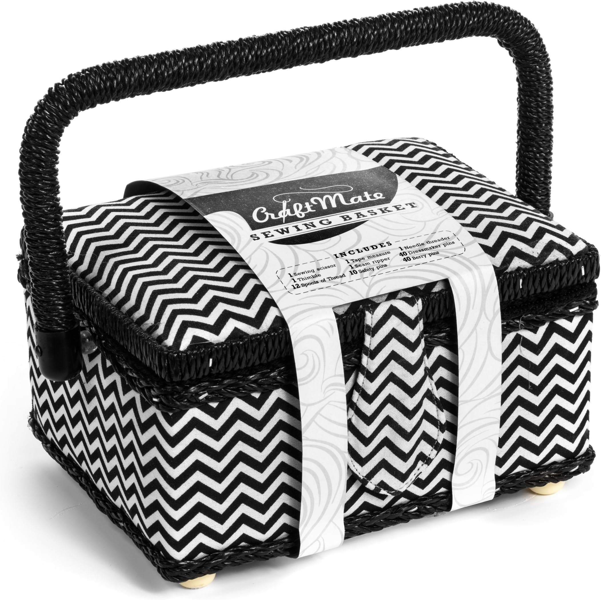 Modern Sewing Basket Kit Comes Complete with Everything You Need to Tackle the Most Complicated Sewing Projects – and Have ALL Your Accessories Right at Your Fingertips!