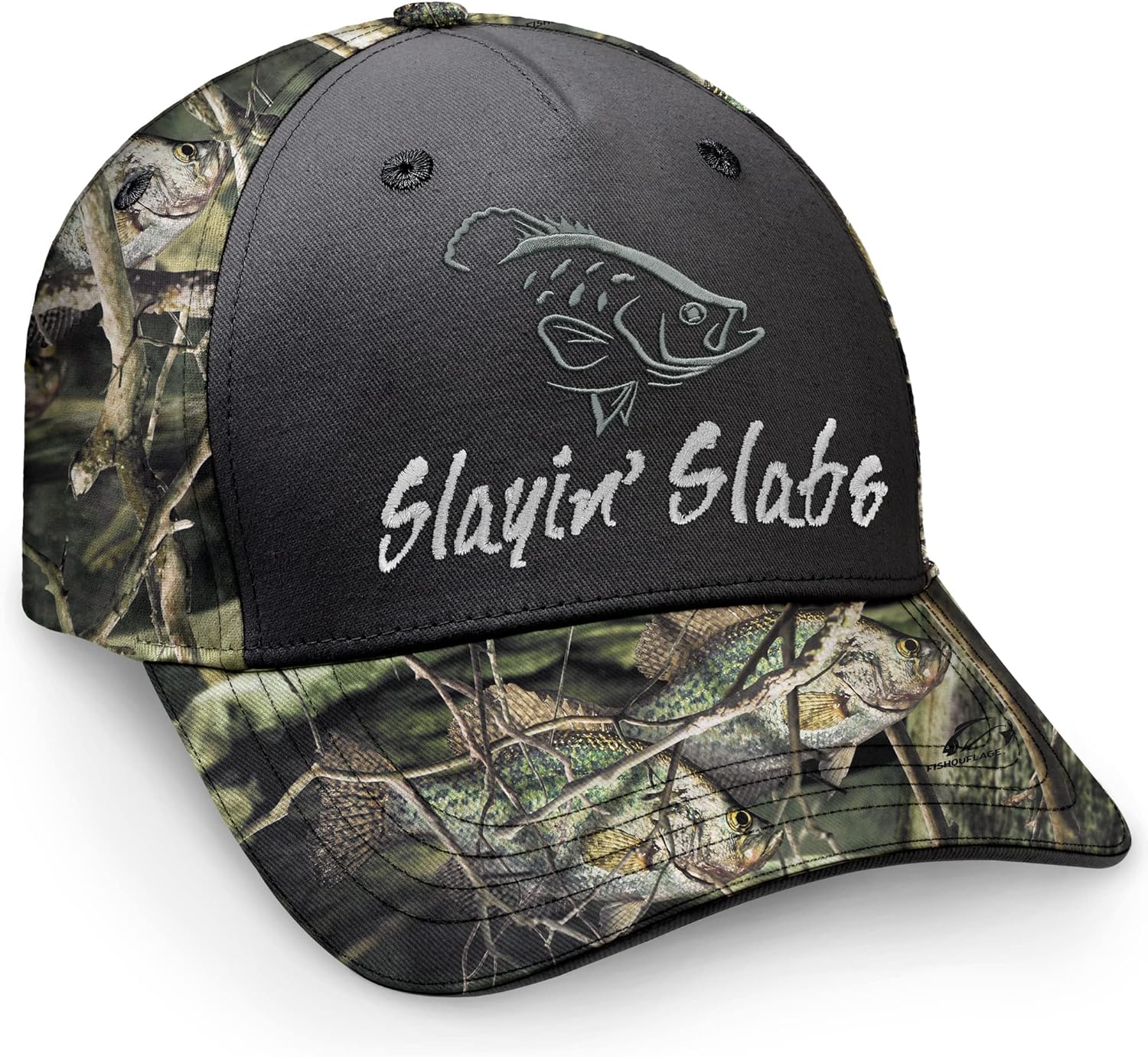 Fishouflage Slayin’ Slabs Crappie Cap Men’s Camo Fishing