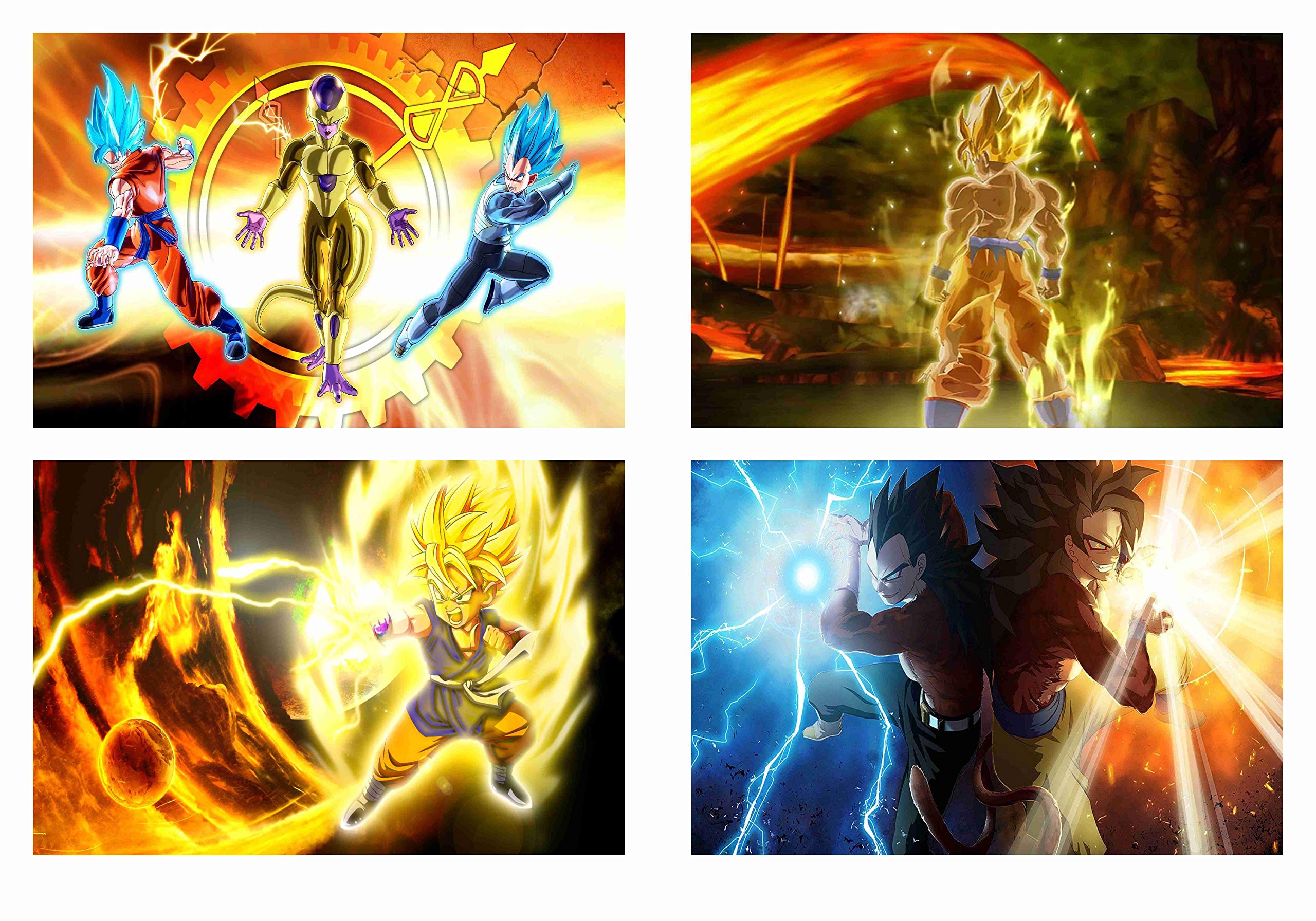 Buy Dragon Ball Z Combo Set of 4 s (Gloss Laminated, 12X18 Inch, 300