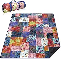 Vista 19 de Manta de picnic extra grande impermeable plegable (60 x 80 pulgadas), manta de playa impermeable a prueba de arena, 3 capas para el aire libre