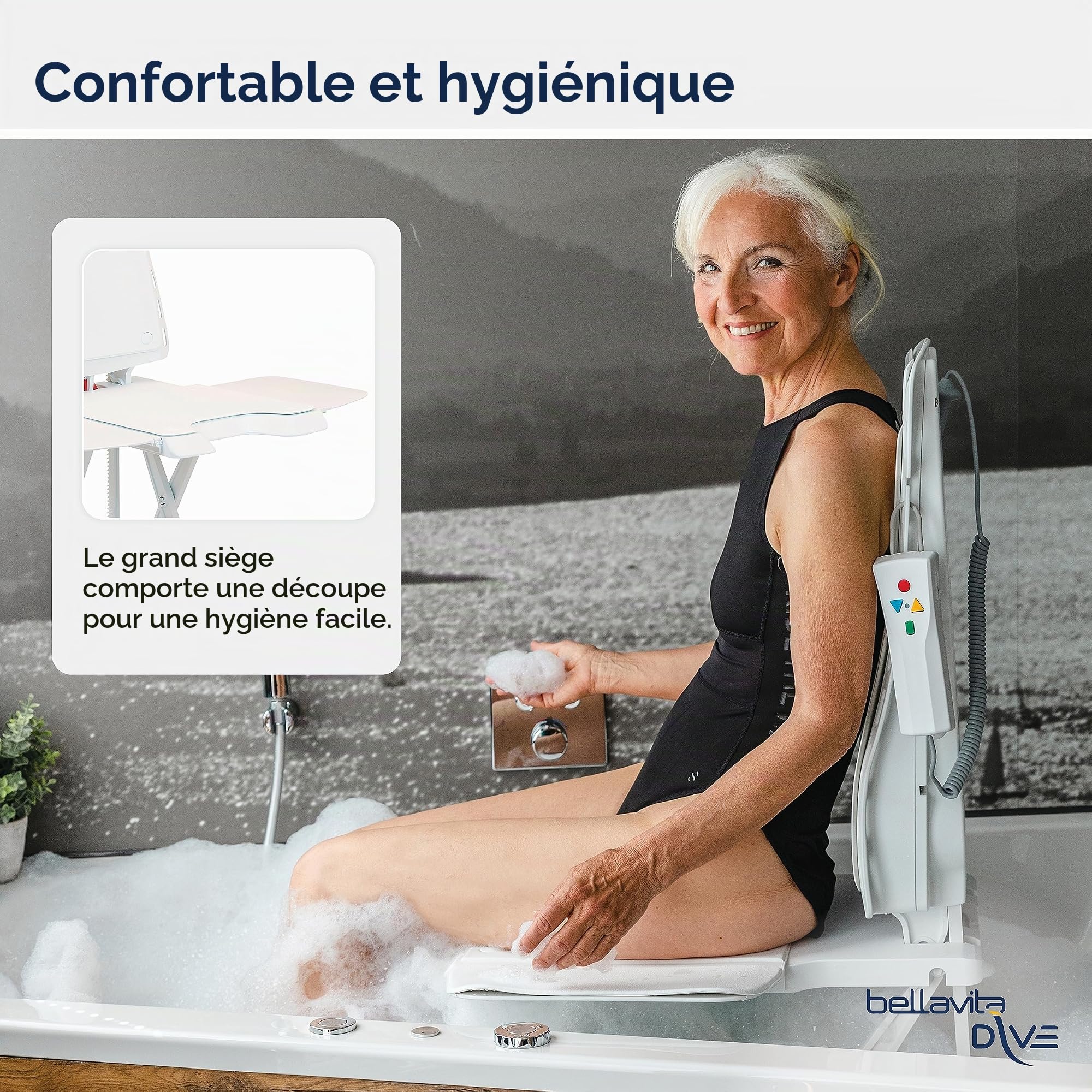 Drive Medical Bellavita Siège élévateur pour Baignoire Blanc