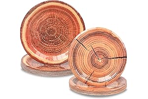Rustic Wood Grain Paper Plates for Lumberjack Party Supplies