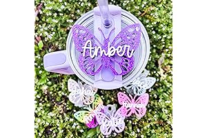 Personalized 20oz Stanl-y Cup with Handle Lid Topper Name Plate