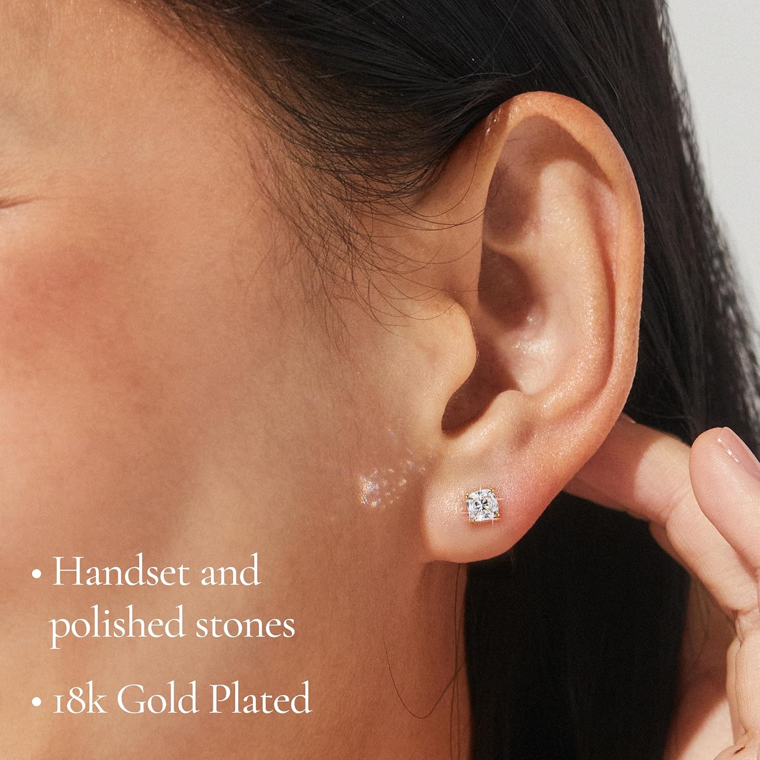 Nadri Oval Stud Earrings - Cubic Zirconia Earrings for Women, Bridesmaid Gifts for Wedding Day, Hypoallergenic Small Stud Earrings for women For Any Occasion - Image 2