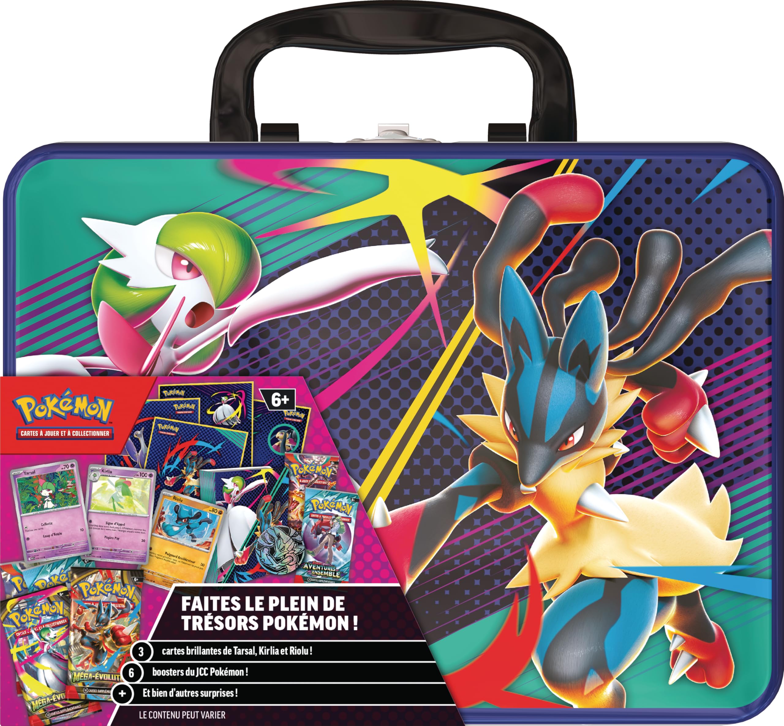 Pokémon : Coffre de Collection : Méga-Gardevoir et Méga-Lucario (3 Cartes Promo Brillantes, 6 boosters et Plus)