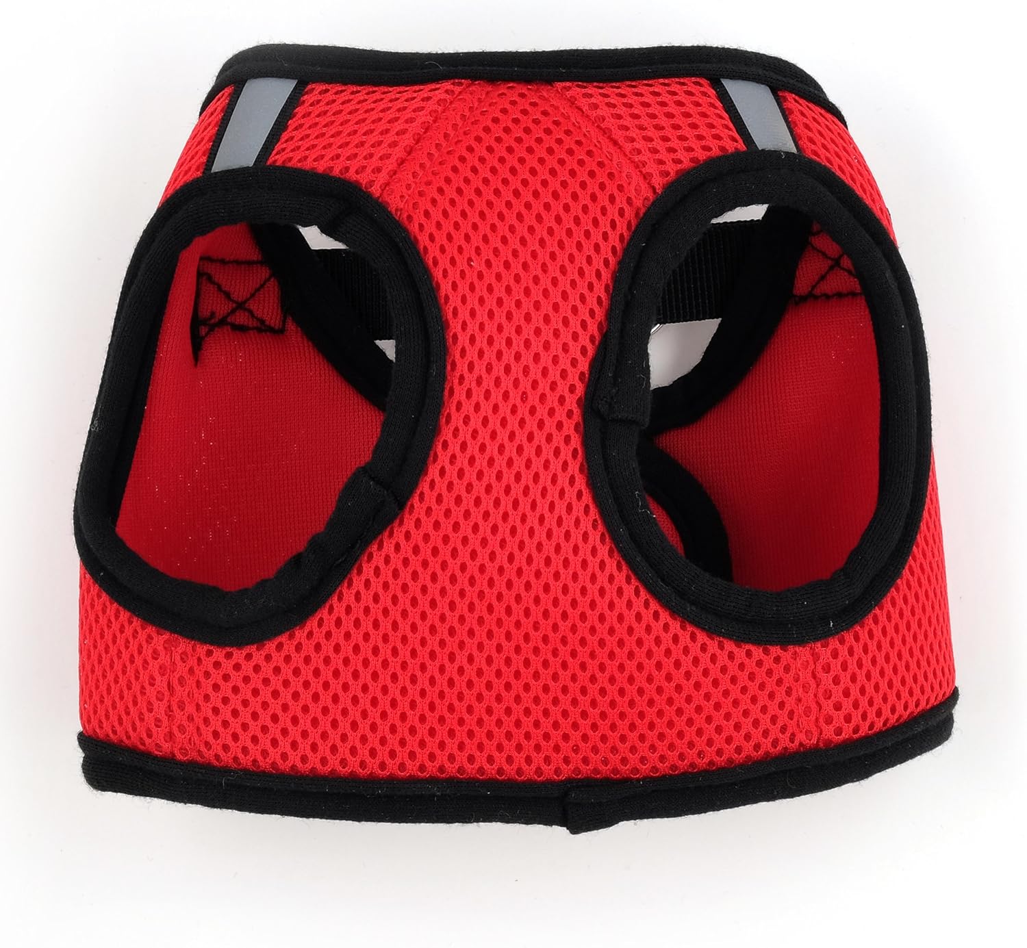 THE WORTHY DOG Step-in Dog Harness for Small Dogs, Comfortable Mesh, Reflective, Strong Hook and Loop Closure, Quick Release Buckle, Red, Small