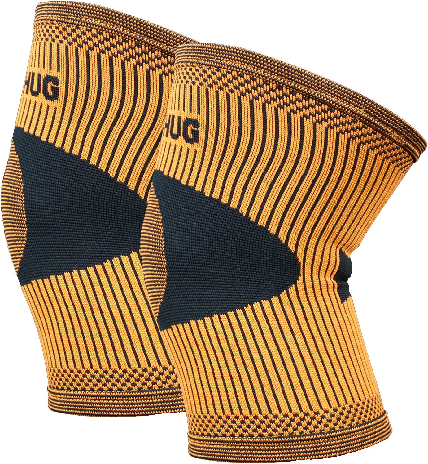 Twin Pack Bamboo Knee Support For Women & Men - Compression Sleeve Knee Brace for Running, Walking, Weight Lifting & Skiing - Knee Sleeves Braces to Aid Arthritis Pain Relief, L