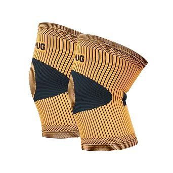 Bearhug Twin Pack Bamboo Knee Support For Women and Men - Knee Brace for Running, Walking, Weight Lifting and Sports with Anti Slip Silicone - Aids Arthritis Pain Relief and Rehabilitation, L