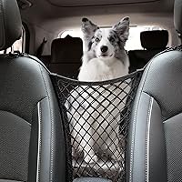 MAXIQI Retractable Dog Car Barrier for SUV - Pet Safety Net with Storage Pockets, Prevents Jumping Forward & Organizes Essentials