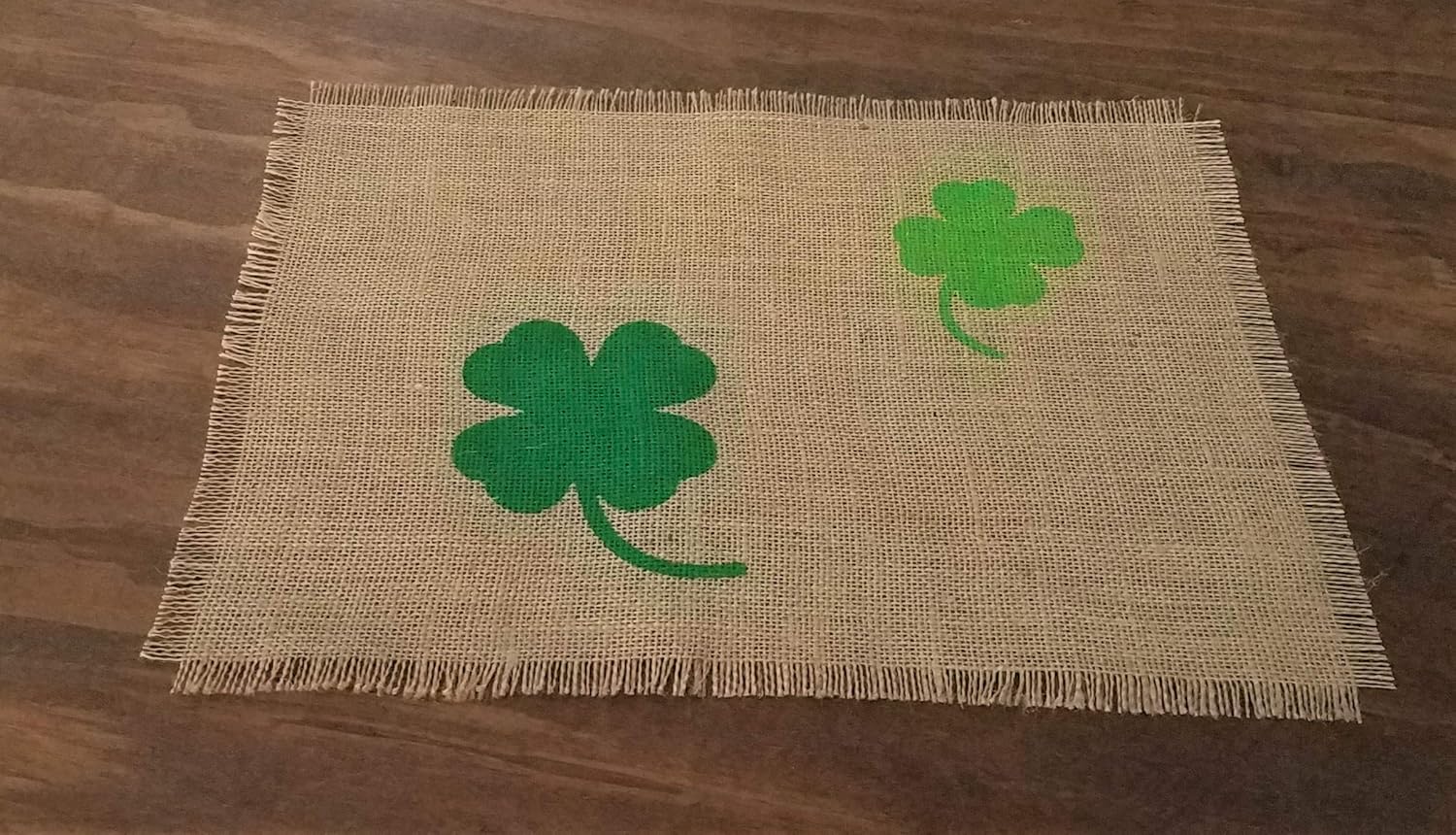 Burlap St. Patrick's Day Placemats, Farmhouse St Patricks Day Decorations For Home