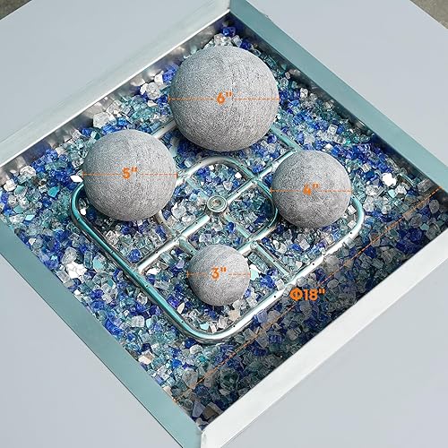 Miniatura 29 de Stanbroil Bolas de cerámica – Piedras redondas de fuego de 5 pulgadas para hoguera y chimenea – Juego de 6, color gris