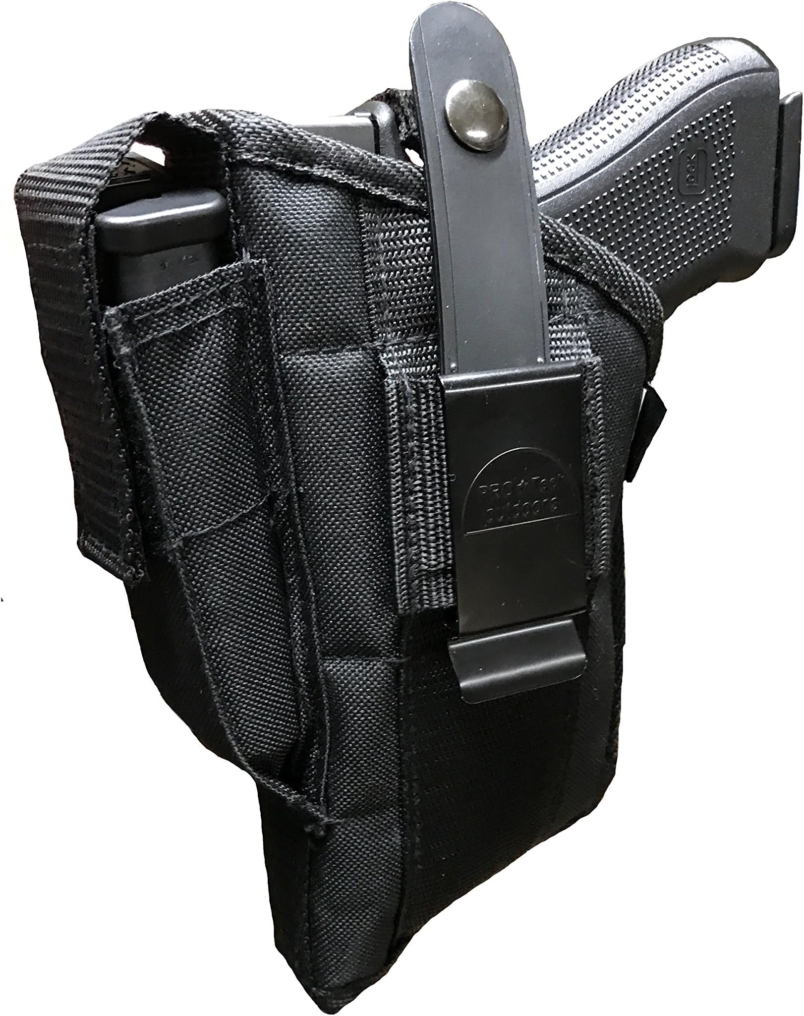 This Gun Holster Fits Large and Medium Frame Auto with Lazer Attached for Ruger, Smith and Wesson,Springfield Armory,Beretta,Glock,H&K,Sig Sauer, Taurus, Walther and More.