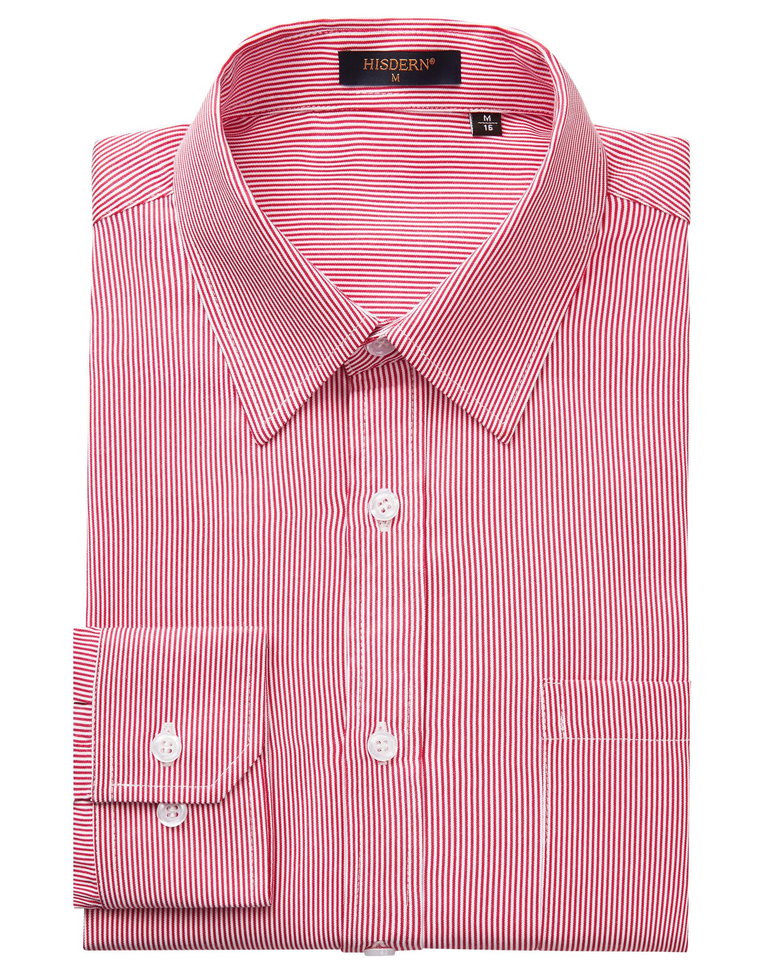 HISDERN Mens Casual Dress Shirts Plaid Button Down Shirt Long Sleeve Formal Business Gingham Shirt for Men