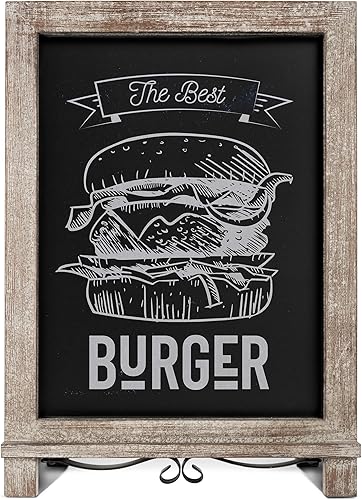 Vista 33 de HBCY Creations - Pizarra de madera rústica con patas para mesa, letrero de mesa estilo vintage para boda, pizarra pequeña para notas en la encimera