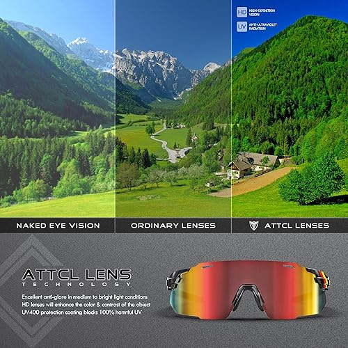 Miniatura 5 de ATTCL Gafas de sol de ciclismo para exteriores, gafas de sol UV400 para mujeres y hombres