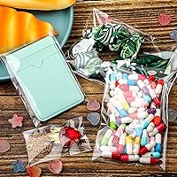 Vista 5 de Geyoga 240 bolsas de celofán de plástico transparente de 4 tamaños, resellables, autoadhesivas, para galletas de caramelo, envoltura decorativa