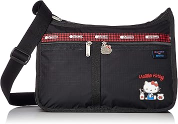 Amazon Com Lesportsac Hello Kitty Favorites Exclusive Deluxe Everyday Crossbody Bag Cosmetic Bag Style 7507 Color G653 Red Embroidered Hello Kitty Lettering Hello Kitty Design Zipper Pull