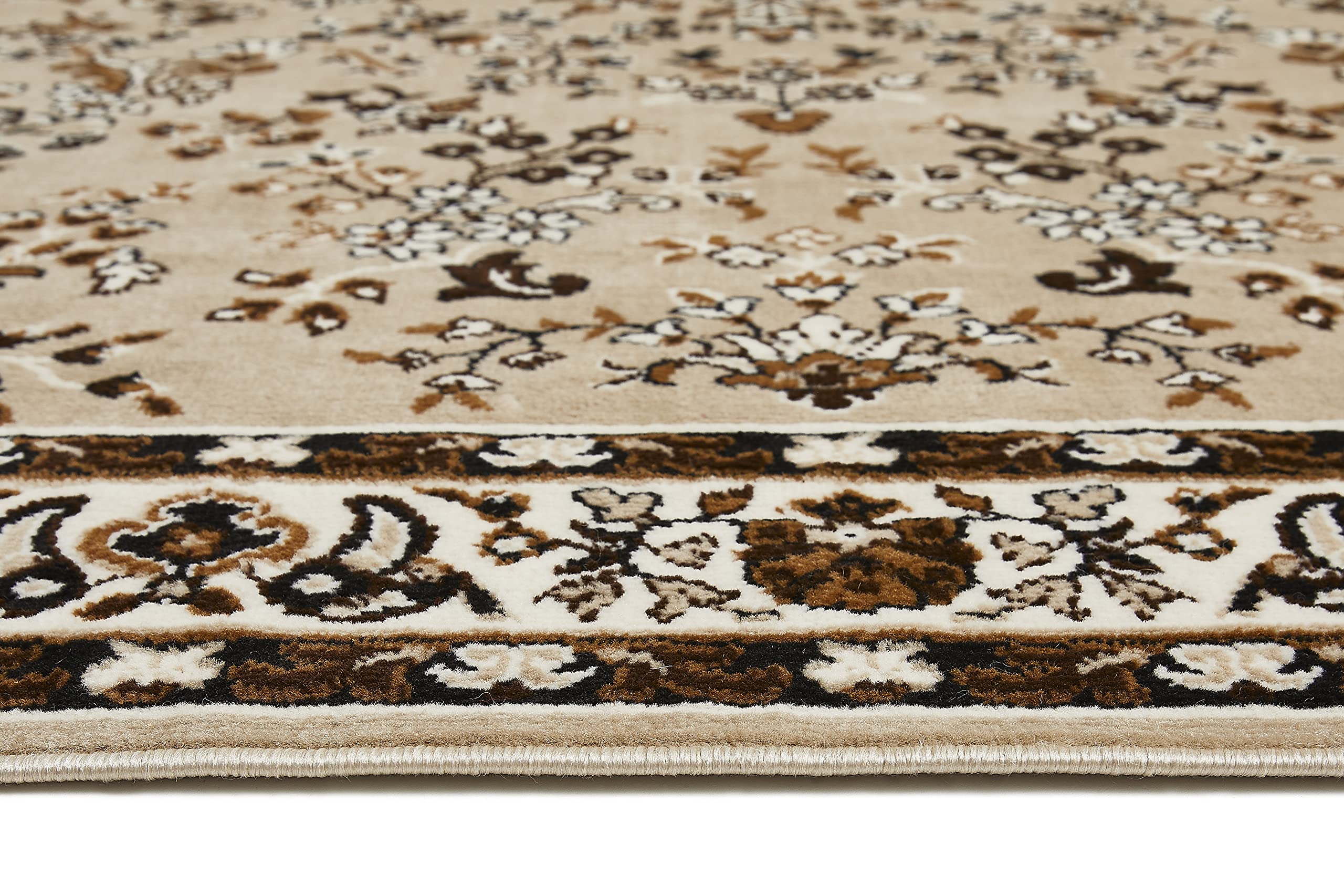 Andiamo Tappeto Orientale - Salotto e Camera da Letto, Decorazione Orientale, Easy-Care, Motivo Senza Tempo, 120 x 170 cm, Beige