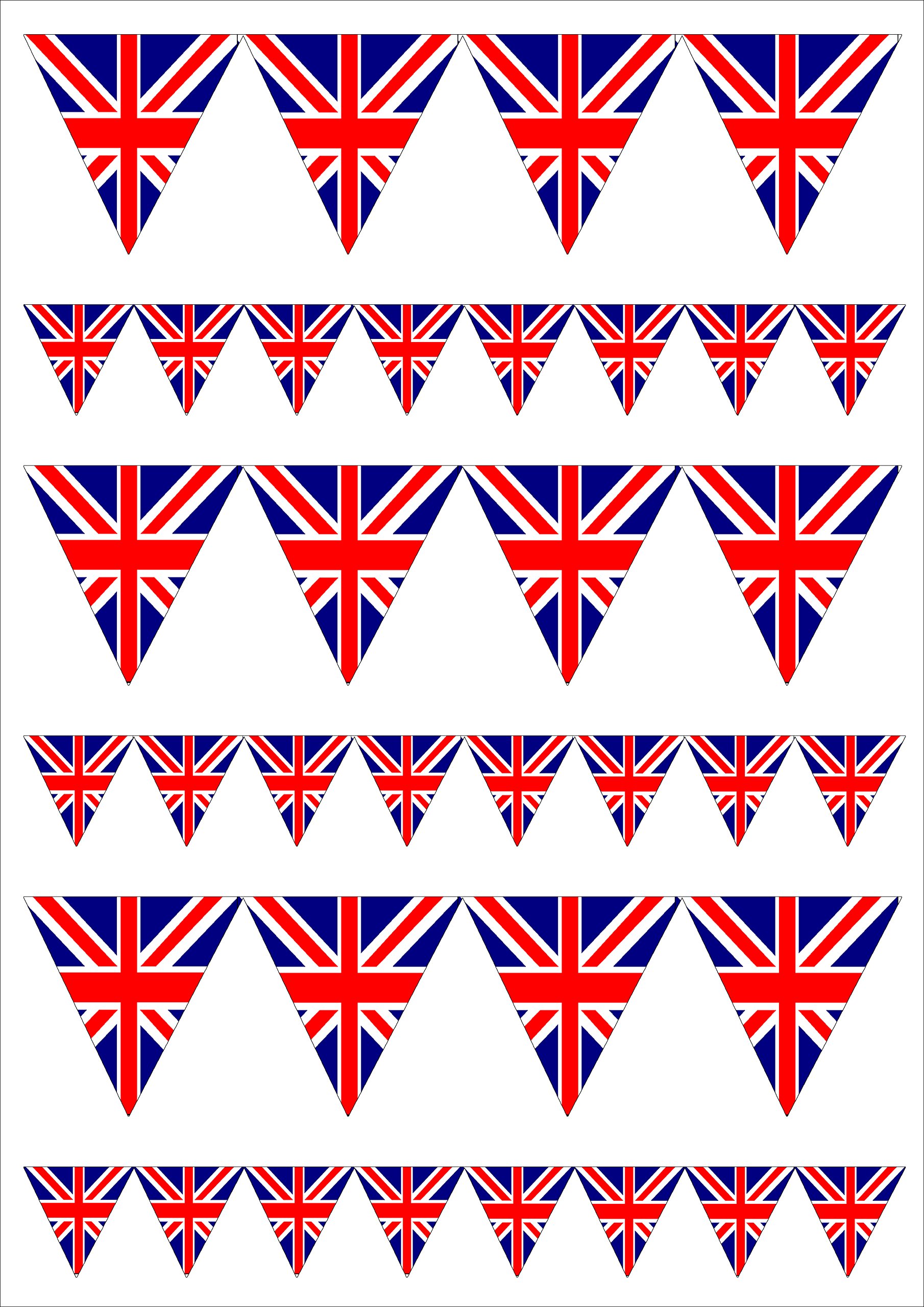 Royal Union Jack Style Bunting Edible Icing Sheet Cake Toppers