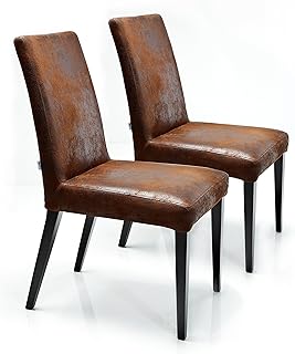 KARE Silla Alcochada Casual Vintage (2/Set), Multicolor, 90 x 58 x 45 cm, Poliuretano, marrón, 2 Unidades