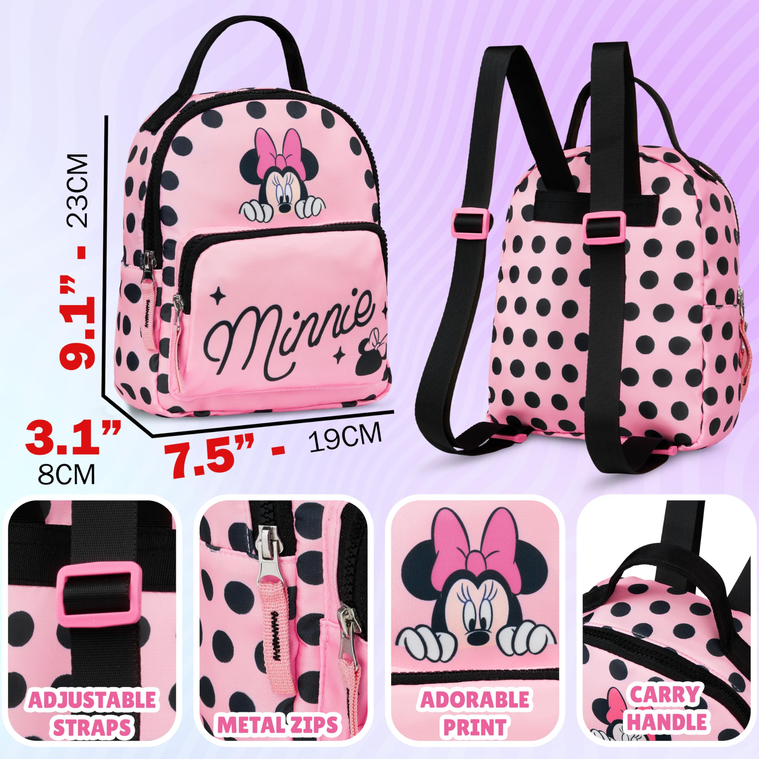 Get Trend Disney Minnie Mouse Zainetto Bambina Borsa Zaino Piccolo Carina Zaino Asilo Bimba Scuola Materna Viaggio Idee Regalo (Rosa Minnie Mouse)