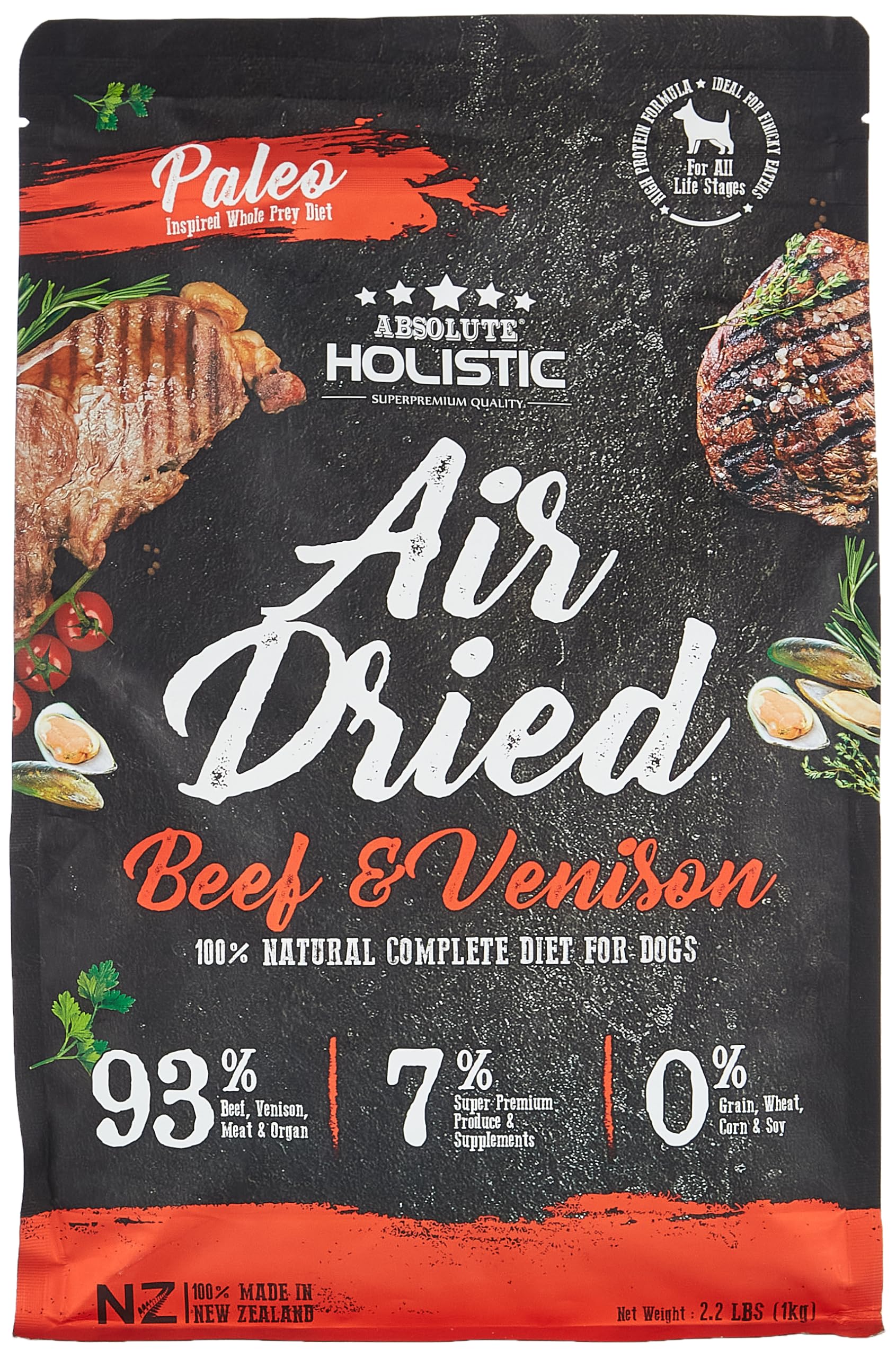 Air Dried Dog Diet - Beef & Venison 1Kg Natural Dog Food & Cat Food