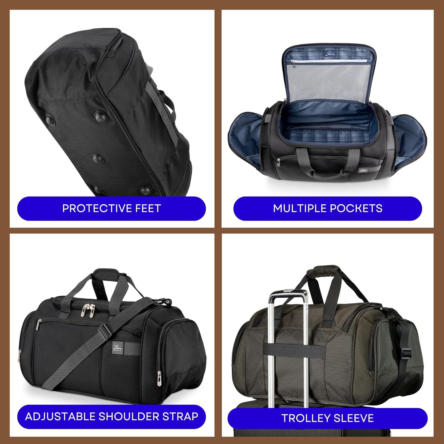 Skyway Luggage Sigma 7.0 Softside Weekender Duffel Bag Durable Carry-On, Lightweight Gear Bag with Shoulder Strap & Pockets, Ideal for Weekend Trips, Men and Women