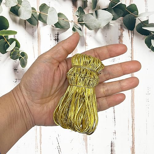 Miniatura 6 de K-Kraft Bucles elásticos para manualidades y fácil envoltura de regalos (8 pulgadas, dorado)