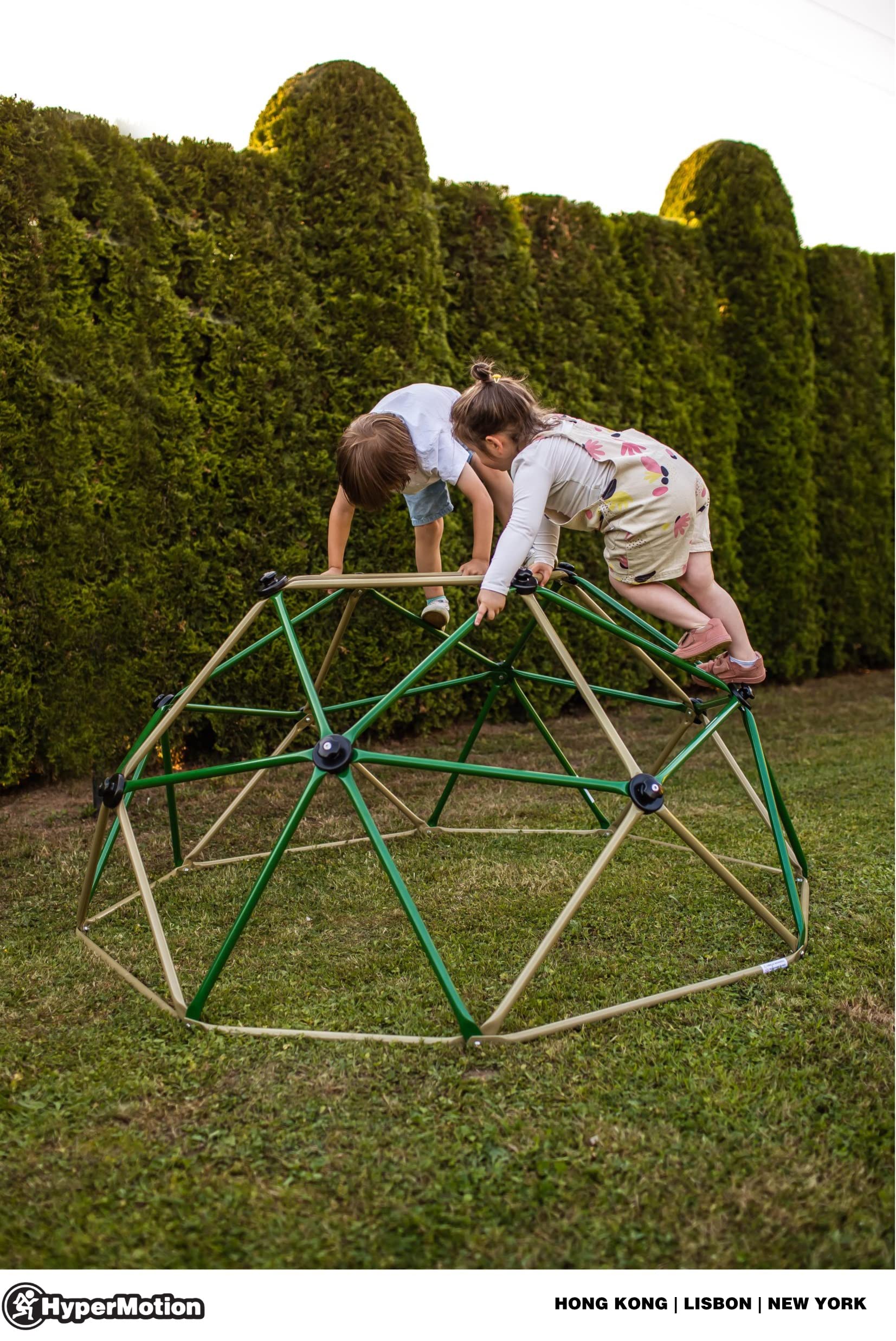 HyperMotion Kletterkuppel Outdoor Klettergerüst - 350 kg belastbar, 1,8 m Durchmesser - Garten Kletterleiter für Kinder ab 3 Jahren - Verzinktes Stahlrohr
