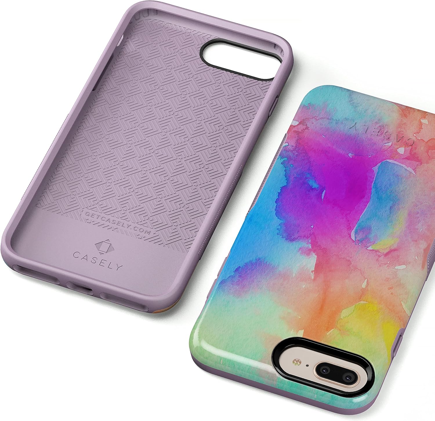 Casely iPhone 6/7/8 Plus Case | Painting in Pastels | Rainbow Watercolor | Bold Protective Design