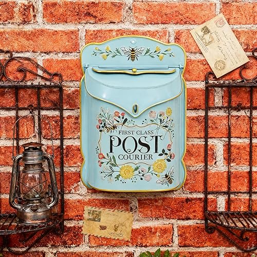 Miniatura 4 de Buzón de montaje en pared para exteriores, buzón vintage para puerta de metal, buzón de puerta de metal, estilo antiguo, dije nostálgico para