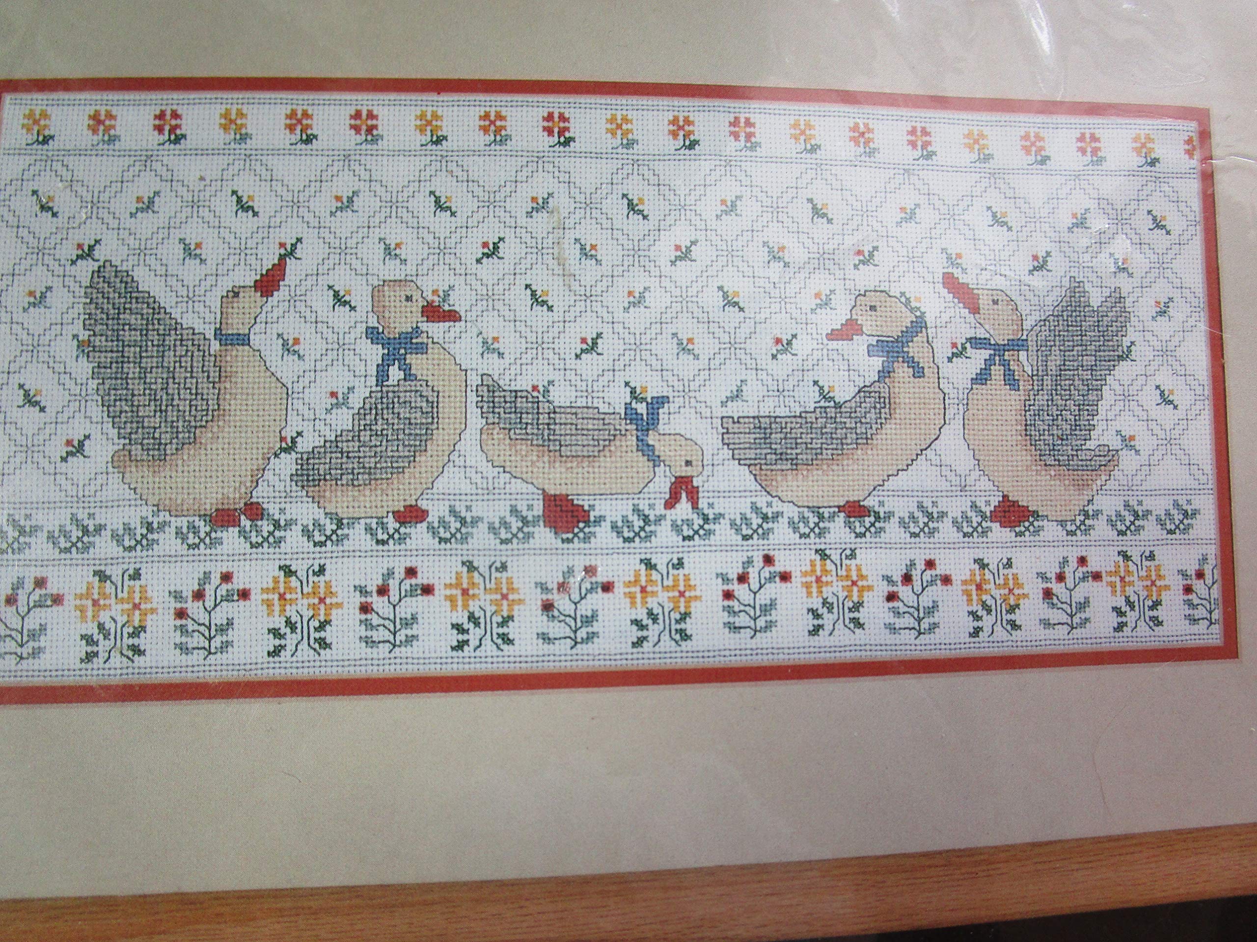 Kit broderie point de croix compté oies canevas complet