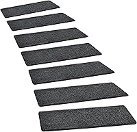 Vista 28 de PURE ERA Bullnose - Juego de peldaños de alfombra para escaleras sin cinta, antideslizantes, protectores de escaleras para interiores, alfombras