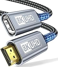 HDMI Extension Cable 1M, HDMI 2.1 Extension Cable 8K@60Hz 4K@120Hz/144Hz 48Gbps High Speed UHD eARC HDCP 2.3 HDR10+ Dynamic, Compatible with TV Stick, HDTV, Laptop, PS5/PS4