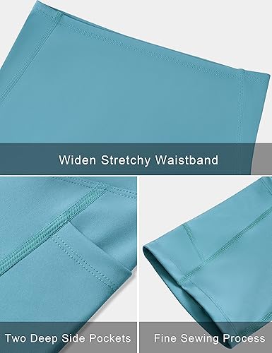 Miniatura 5 de POSHDIVAH Paquete de 3 pantalones cortos de maternidad sobre el vientre, cómodos para embarazo, yoga, entrenamiento activo, pantalones cortos