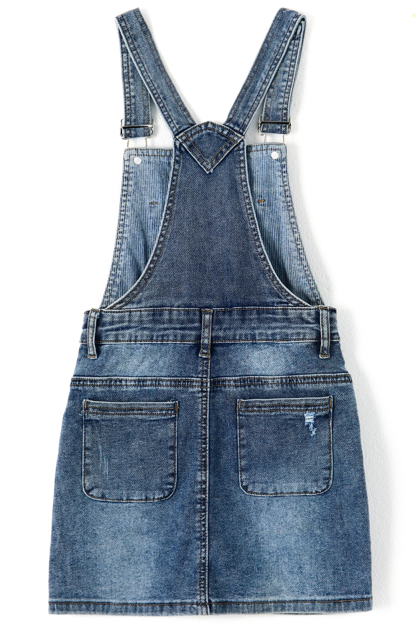 KIDSCOOL SPACE Falda para niñas pequeñas, Vestido de Verano para niñas de Mezclilla Suave y elástico Rasgado