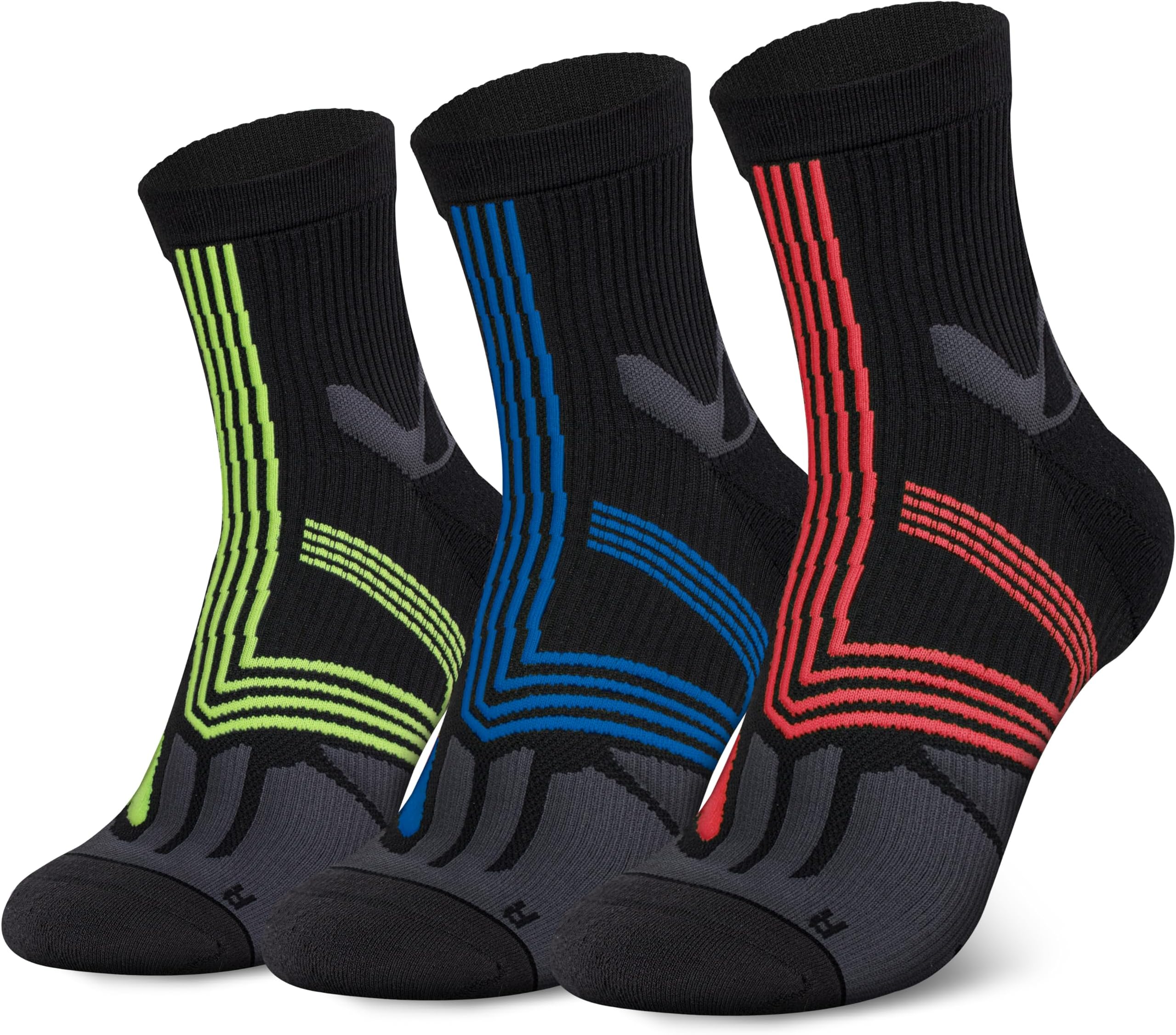 Hylaea Compression Running Socks for men, Coolmax Anti-Blister Cushion Crew Socks for Athletic, Moisture Wicking & Seamless
