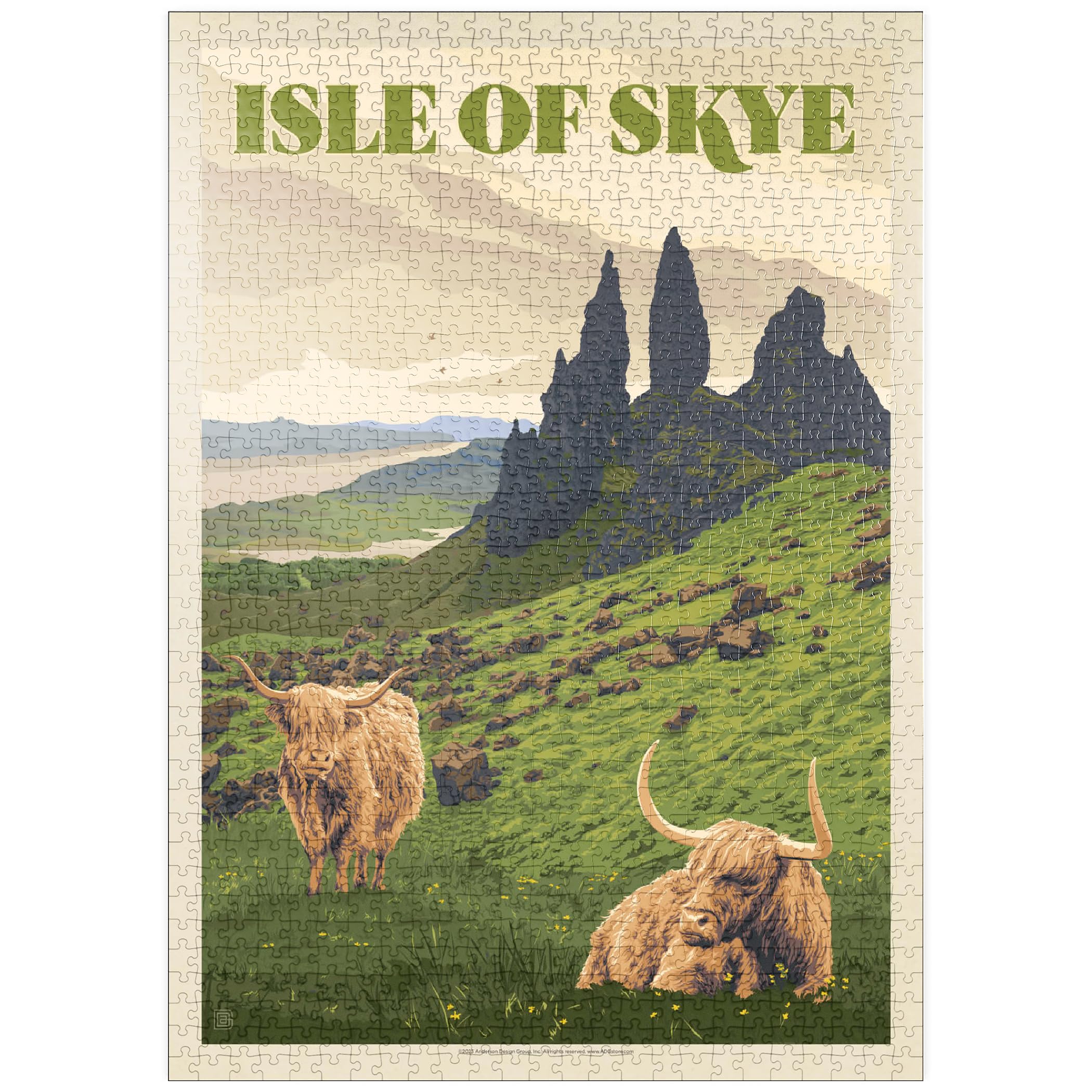 Szkocja: Wyspa Skye, Vintage Plakat - Premium 1000 sztuk Puzzle - MyPuzzle Specjalna kolekcja Anderson Design Group
