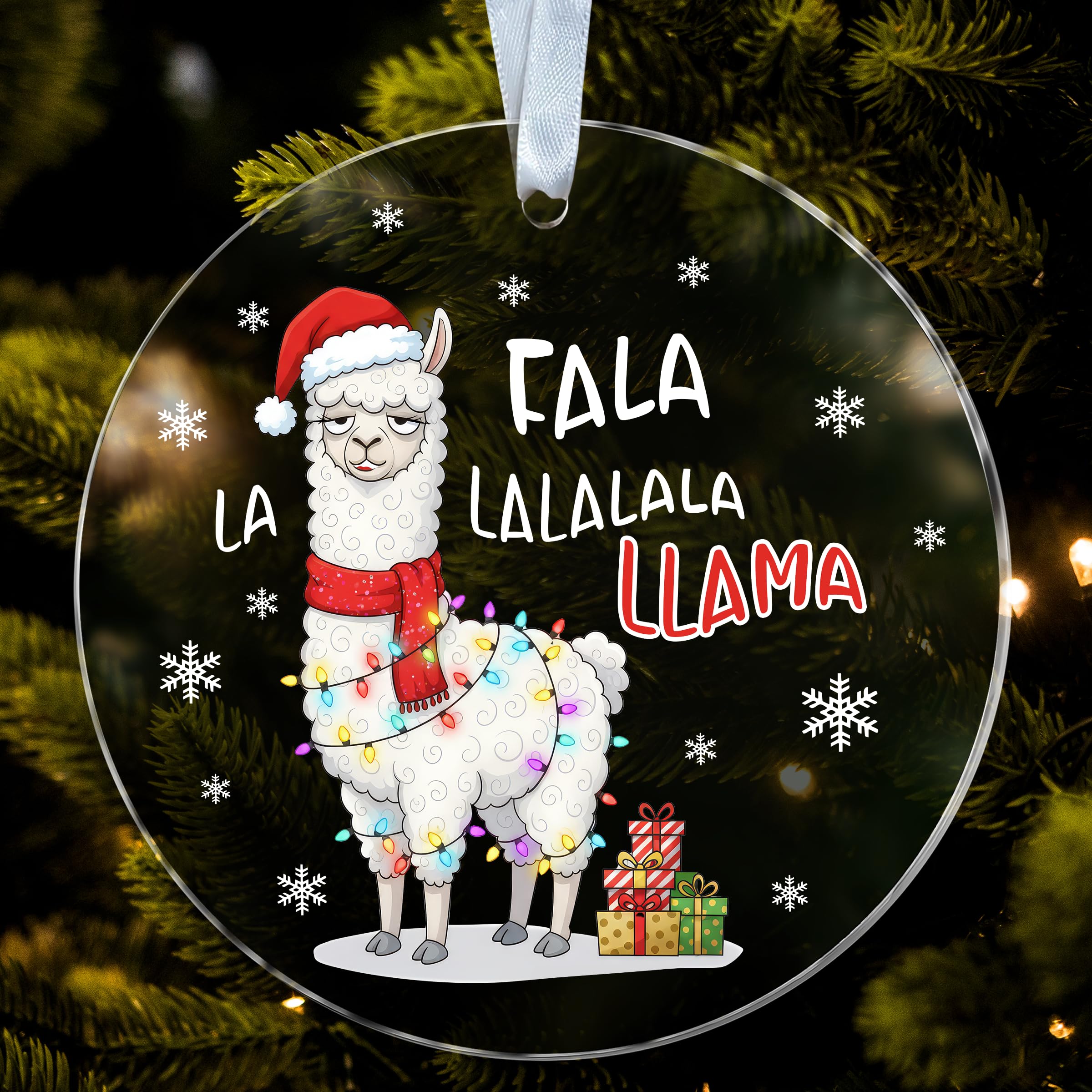 Souvenir de vacances mignon avec cette décoration de Noël lama en acrylique