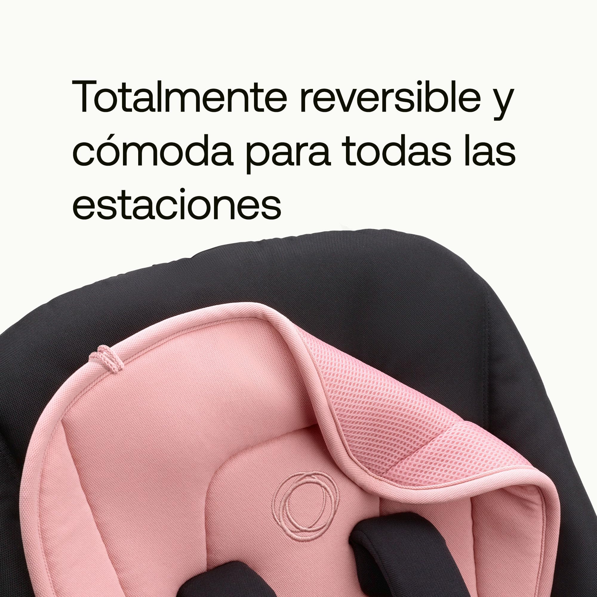 Bugaboo Colchoneta Doble Confort para carritos, Comodidad para todas las estaciones, Ajuste mejorado, Compatible con todos los carritos Bugaboo, Reversible, Malla 3D supersuave, Morning Pink — view 3