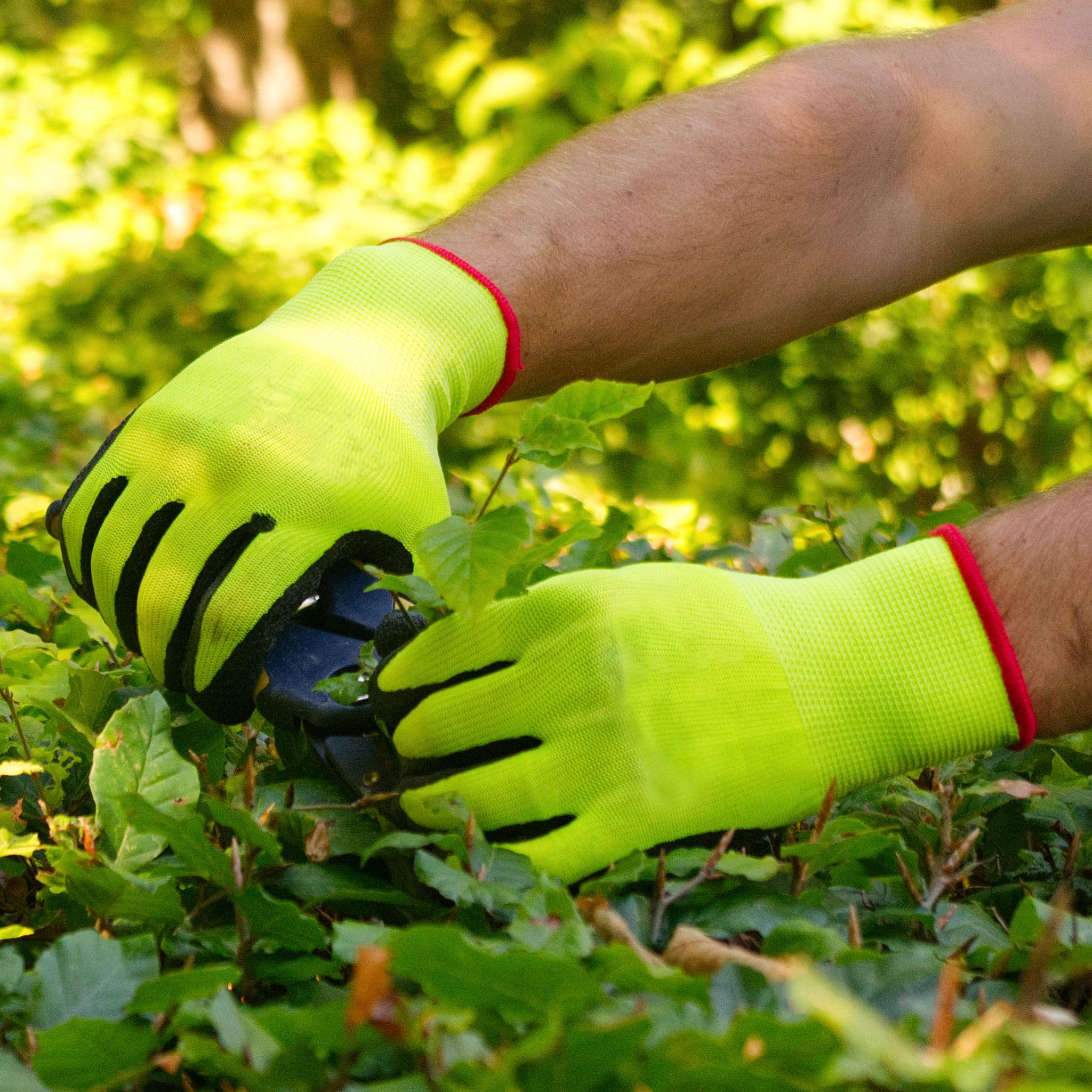 Trevendo 60 paires de gants de travail - gants de montage jaune fluo avec revêtement latex (Taille 8)