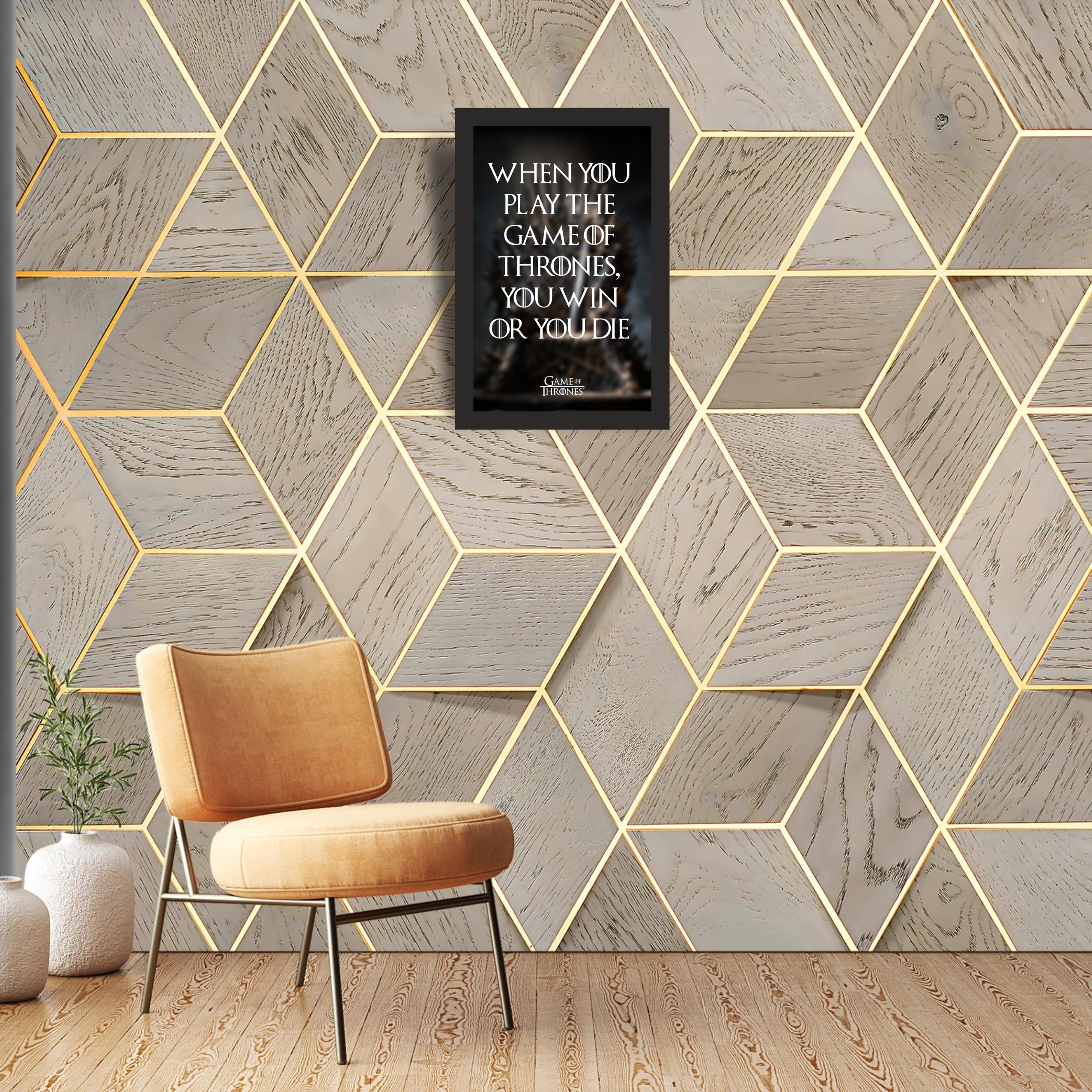 Game of Thrones Win or Die Wall Art Photo Frame A4 Black