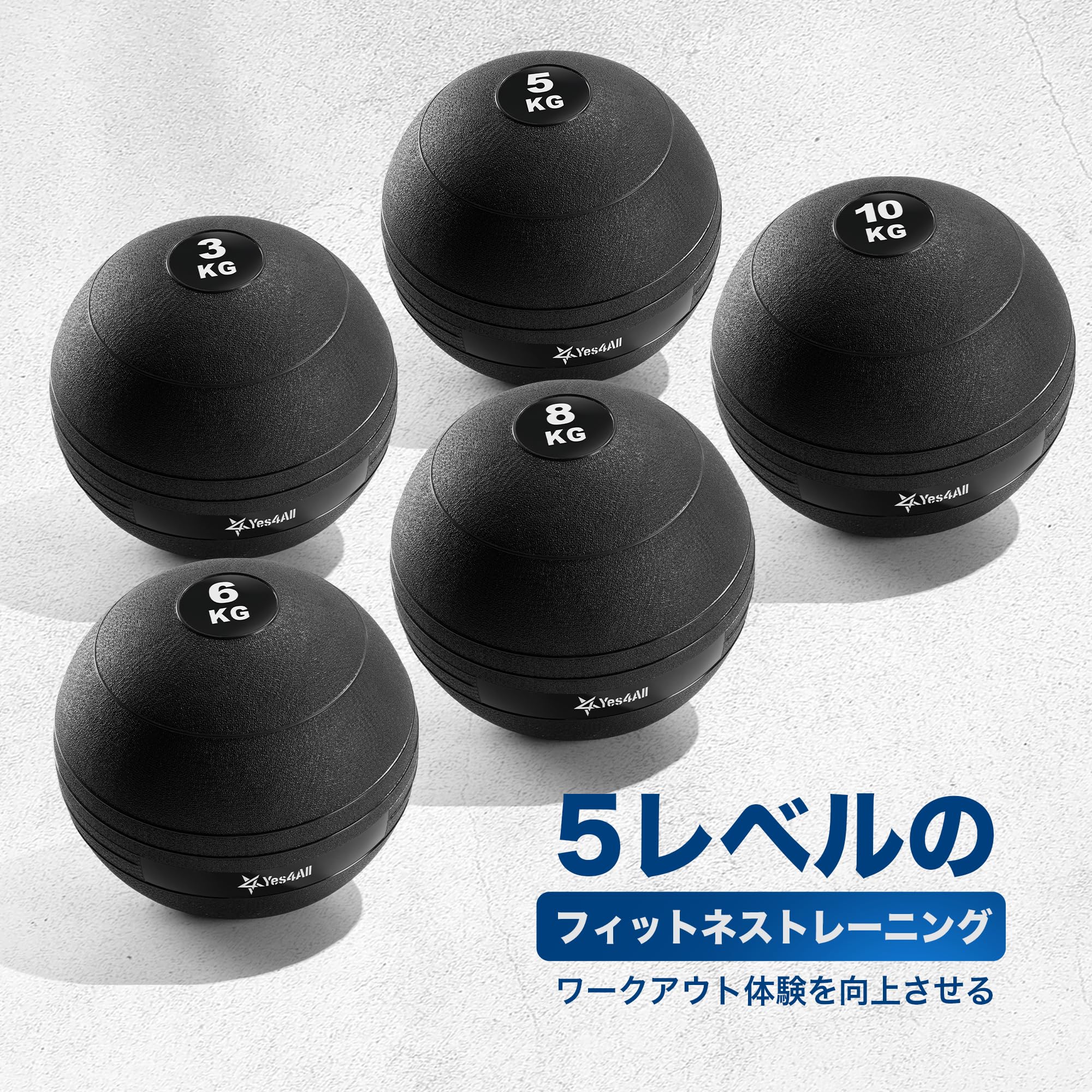 Yes4All KCXO Slam Balls, Medicine Ball Sand Filled No Bounce Exercise Ball, Suitable for Workout and Strength Training