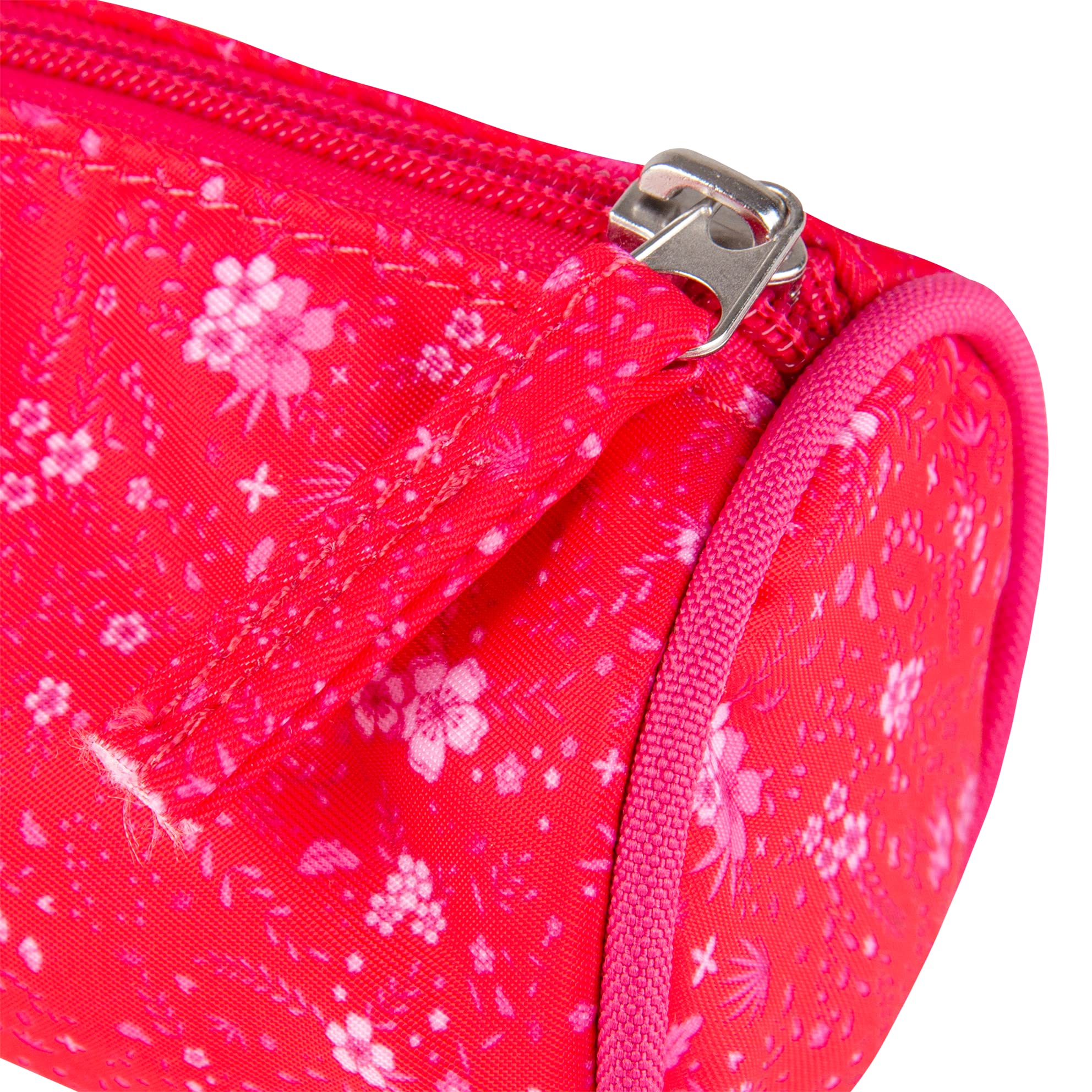 Oxford Floral Polyester Pencil Case Durable Colour Matching Design Pink - Image 4