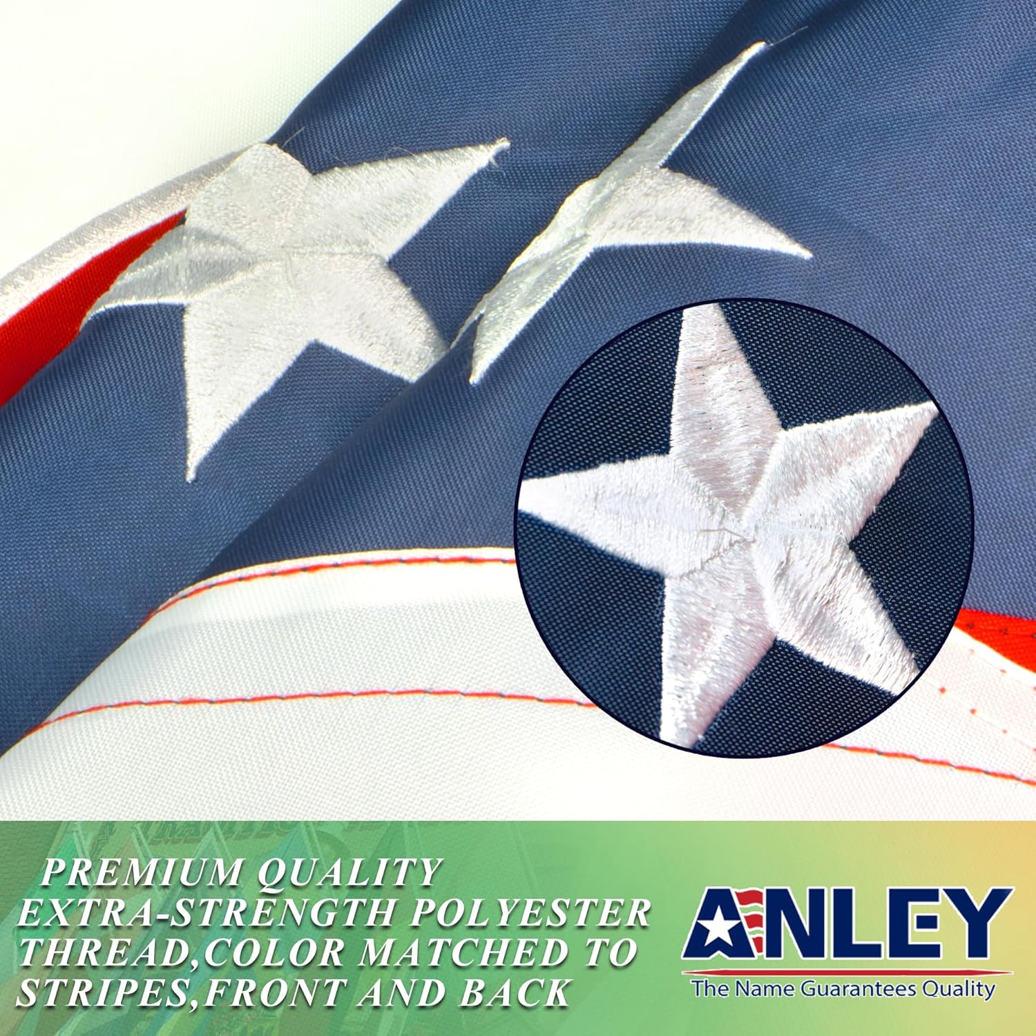 Anley EverStrong Series Embroidered Ohio State Flag 3x5 Feet - Embroidery & Heavy Duty Canvas Header - 4 Rows of Lock Stitching - Ohio OH State Flags with Brass Grommets 3 X 5 Ft - Image 3