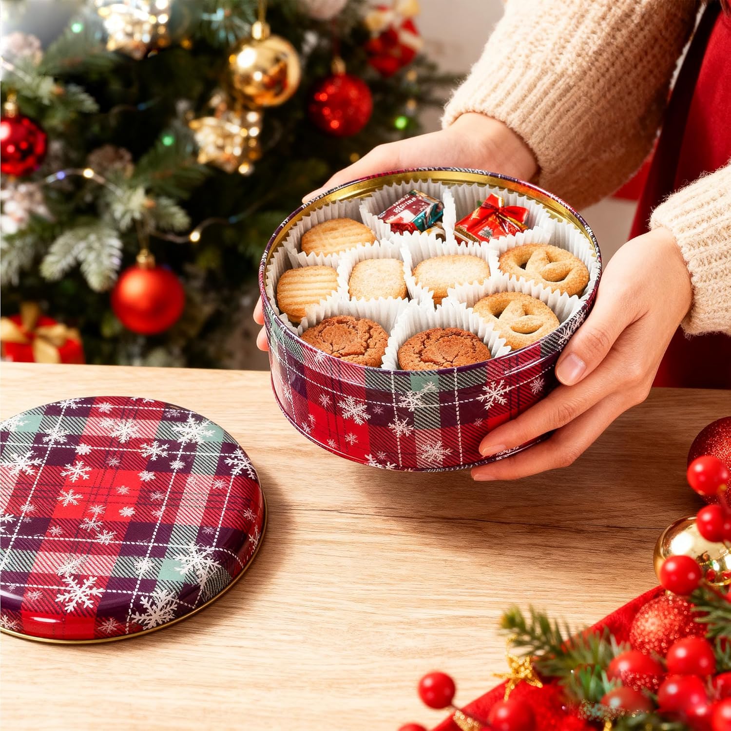 Christmas Tins with Lids