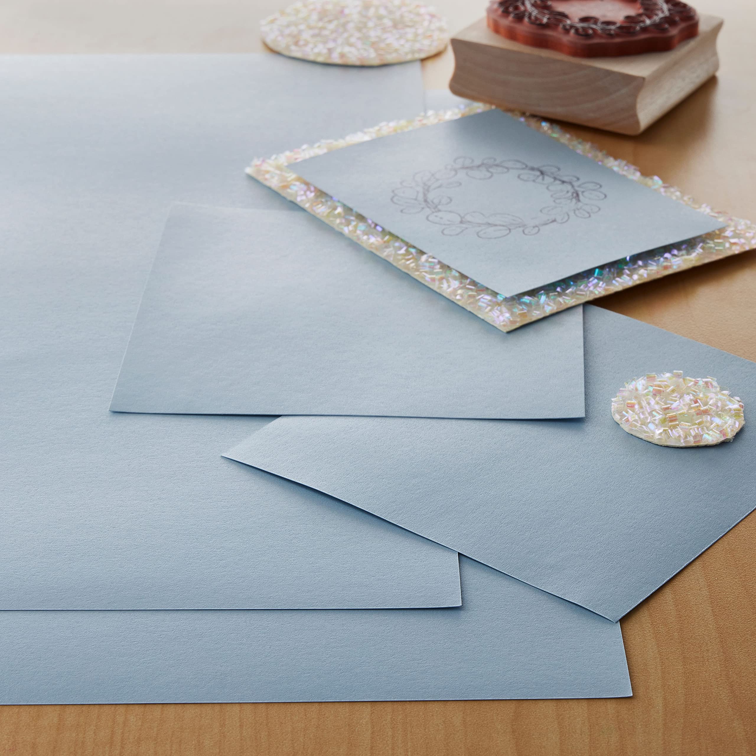 Recollections 48 Sheets Light Blue Shimmer 12" x 12" Cardstock Paper - Acid & Lignin Free Paper for Scrapbooks, Arts & Crafts - Bulk Pack